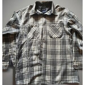 John Blair Mens Gray Plaid‎ Button Down Shirt Size XL